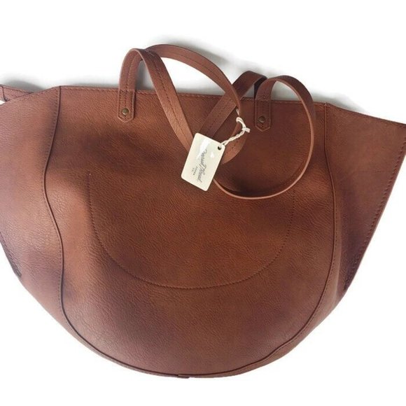 Half Moon Tote Handbag Universal Thread Goods Co Cognac Everyday Bag - Picture 3 of 5